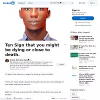 Ten Sign that you might be dying or close to death.