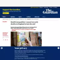 Health inequalities caused 1m early deaths in England in last decadeâ | Inequality | The Guardian