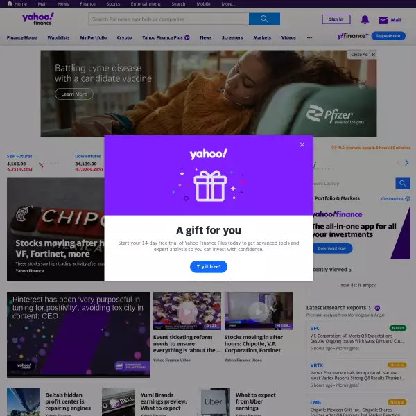 Yahoo Finance - Stock Market Live, Quotes, Business & Finance News